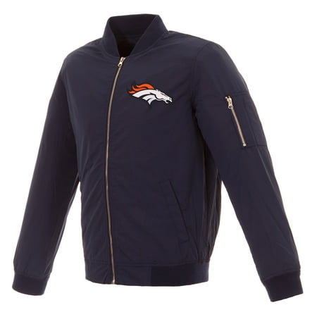 Men's NFL Pro Line by Fanatics Branded Navy Denver Broncos Nylon Full-Zip Bomber Jacket