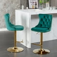 thumbnail image 3 of Swivel Bar Stools of 2, LegaHome Velvet Counter Height Barstools, 25-33 Inch Adjustable Height Bar Stools for Kitchen Counter, Modern Upholstered Kitchen Island Chairs, 300lbs Capacity, Green, 3 of 9