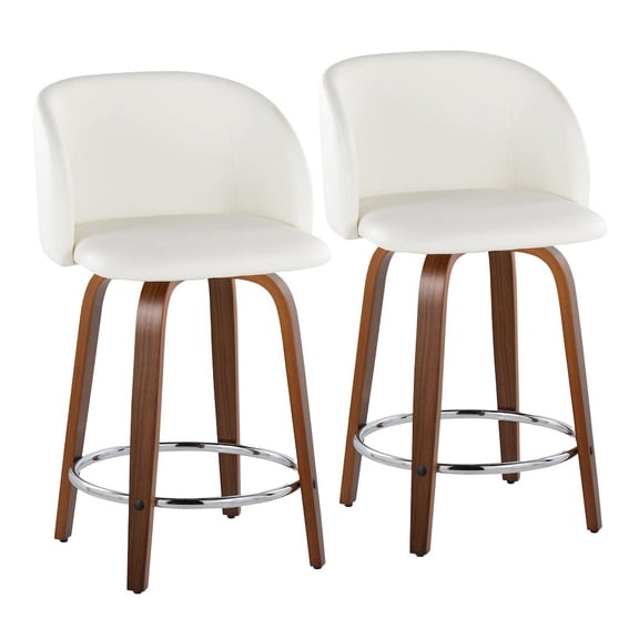 LumiSource Fran 24" Fixed-Height Counter Stool - Set of 2