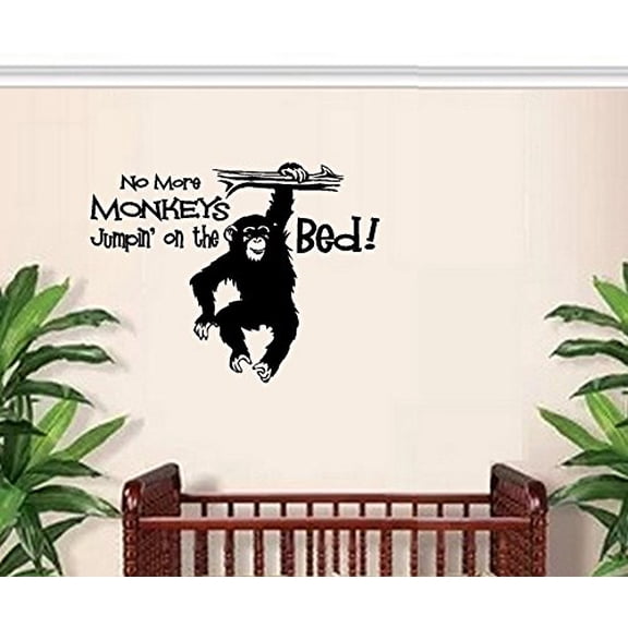No more Monkeys Jumpin' on the Bed #3 ~ Wall or Window Decal (13" x 17")