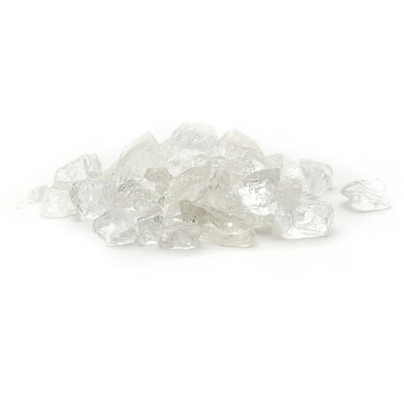 Dragon Glass 10 lb Ice Clear Landscape & Fire Pit Glass, 1/2"
