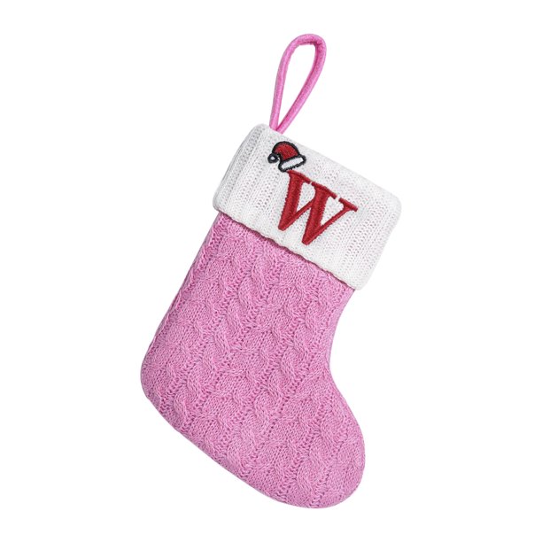 Bolsas de Regalo de Navidad Medios de Punto, Medios de Lana, Cartas Bordadas, Bolsa de Regalo de Dulces para Niños, Bolsa de Regalo de Medias de Navidad
