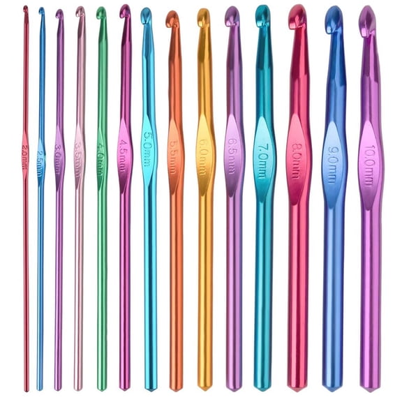 Set of 14 crochet hooks Knitting needles Knitting sticks Yarn Knitting crafts Hand knitting needles Yarn knitting needles Sweater Scarf Knit hat Mother's Day gift