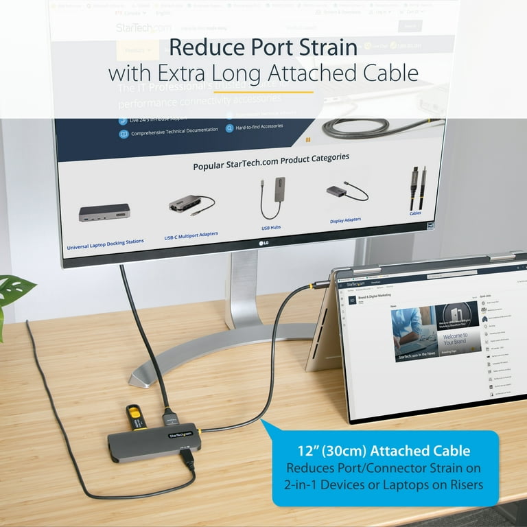 StarTech.com USB-C Multiport Adapter Travel Dock w/ 4K HDMI, USB Hub, SD  Reader, Ethernet