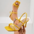 thumbnail image 6 of SACFOF Women's Strappy Kitten Heels Square Open Toe Sandals Party Wedding Ankle Strap Shoes, 6 of 6