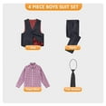 thumbnail image 5 of ETHAN Toddler Suit for Boys Gray Boys Easter Outfit Vest and Bow Tie Set for Wedding Church 2T, 5 of 8