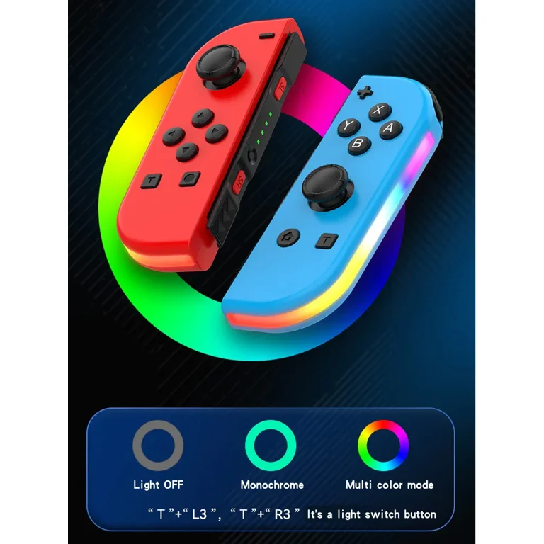 BT 5.2 RGB LED Switch L/R JoyCon Gamepad for Nintendo Switch