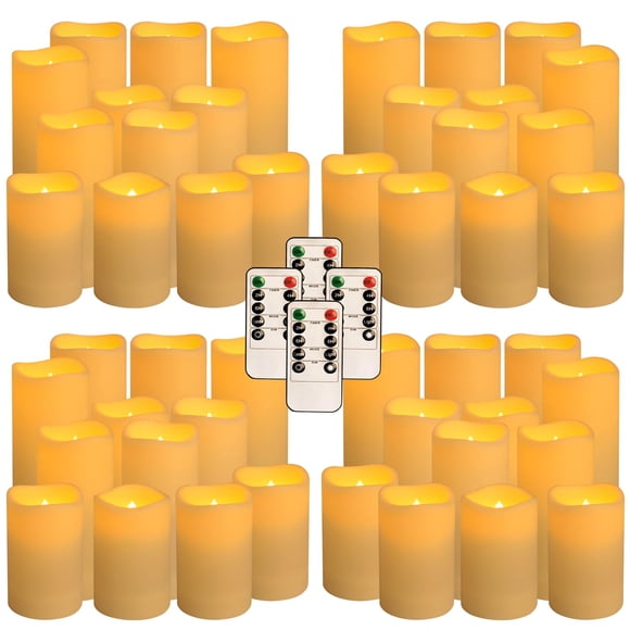 Velas LED sin llama fclayvts, paquete de 48 con control remoto