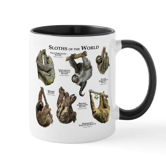 CafePress - Sloths Of The World Mug - 11 oz Ceramic Mug - Novelty Coffee Tea Cup