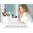 thumbnail image 2 of LQQBOX Makeup Organizer for Vanity, Large Capacity Desk Organizer with Drawers for Cosmetics, Lipsticks, Jewelry, Nail Care, Skincare, Ideal for Bedroom and Bathroom Countertops - Large White, 2 of 7