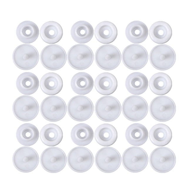 MasteelfCA 100 Sets T5 Plastic Button Snaps Sewing Fastener Clothing Accessories Buttons Set (White)