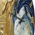 thumbnail image 5 of Designart "Strokes in Dark Blue and Gold VI" Abstract Oversized Wall Clock, 5 of 5