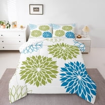 Castle Fairy Female Men Chic Flowers Bedding Comforter Set 2pcs,Groovy Floral Blossom Twin Comforter Sets Microfiber,Vintage Aesthetic Breathable Bedding Set,Super Cozy Room Decor,Reversible