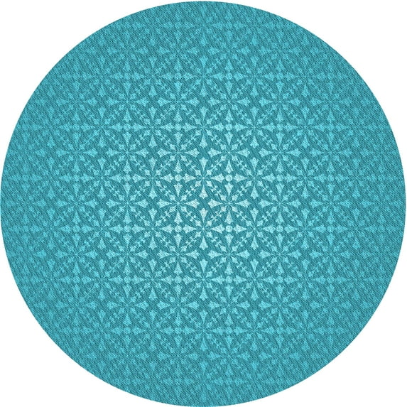 Ahgly Company Indoor Square Patterned Dark Turquoise Green Area Rugs, 3' Square