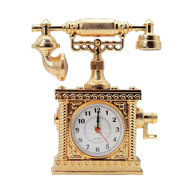 DOLITY Horloge de Bureau Rétro Modèle 16x5x19cm pour Décoration Intérieure Extérieure A