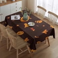 thumbnail image 2 of Glowing Halloween Icons Pattern Rectangle Tablecloth 60"x84",Waterproof Polyester Rectangle Table Cloth, Wipeable Spillproof Polyester Tablecloth for Dining, Camping, Indoor and Outdoor, 2 of 5