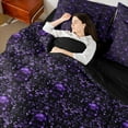 thumbnail image 4 of Erosebridal Purple Damask Bedding King Size, Mandala Flower Bedding Sets King Size, Gothic Skull Reversible Bed Set, Microfiber Bedroom Decoration, 7pcs, 4 of 6