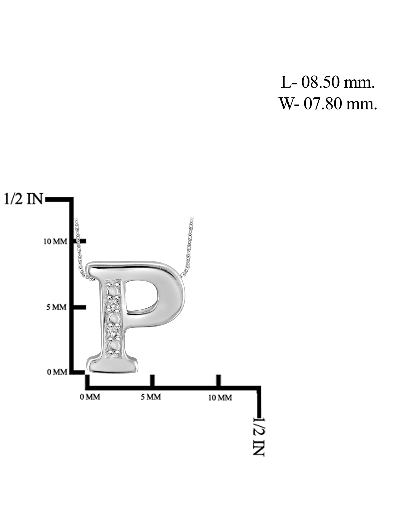 Yours Truly Diamond Accent Sterling Silver Initial Necklace