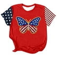 thumbnail image 2 of 250 Anniversary Usa Shirt Summer Tops for Women Graphic Tees Stylish Printed Short Sleeve Round Neck Comfortable Casual Daily Everyday Wear, 2 of 5