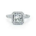 thumbnail image 2 of HeartsAndYou 1.3ct Princess Cut Moissanite Accent Halo Engagement Ring for Women 18k White Gold over Silver, 2 of 5