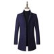 thumbnail image 2 of Chaqueta de abrigo de hombre con solapa de botón de tela de lana de color sólido de lana Pompotops oipoqjl12875, 2 of 9