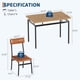 thumbnail image 2 of Brown 5-piece dining mesa set wood kitchen mesa con 4 forrado sillas space-saving design faux leather cushions moderno rectangular mesa con metal frame para small dining rooms, 2 of 7
