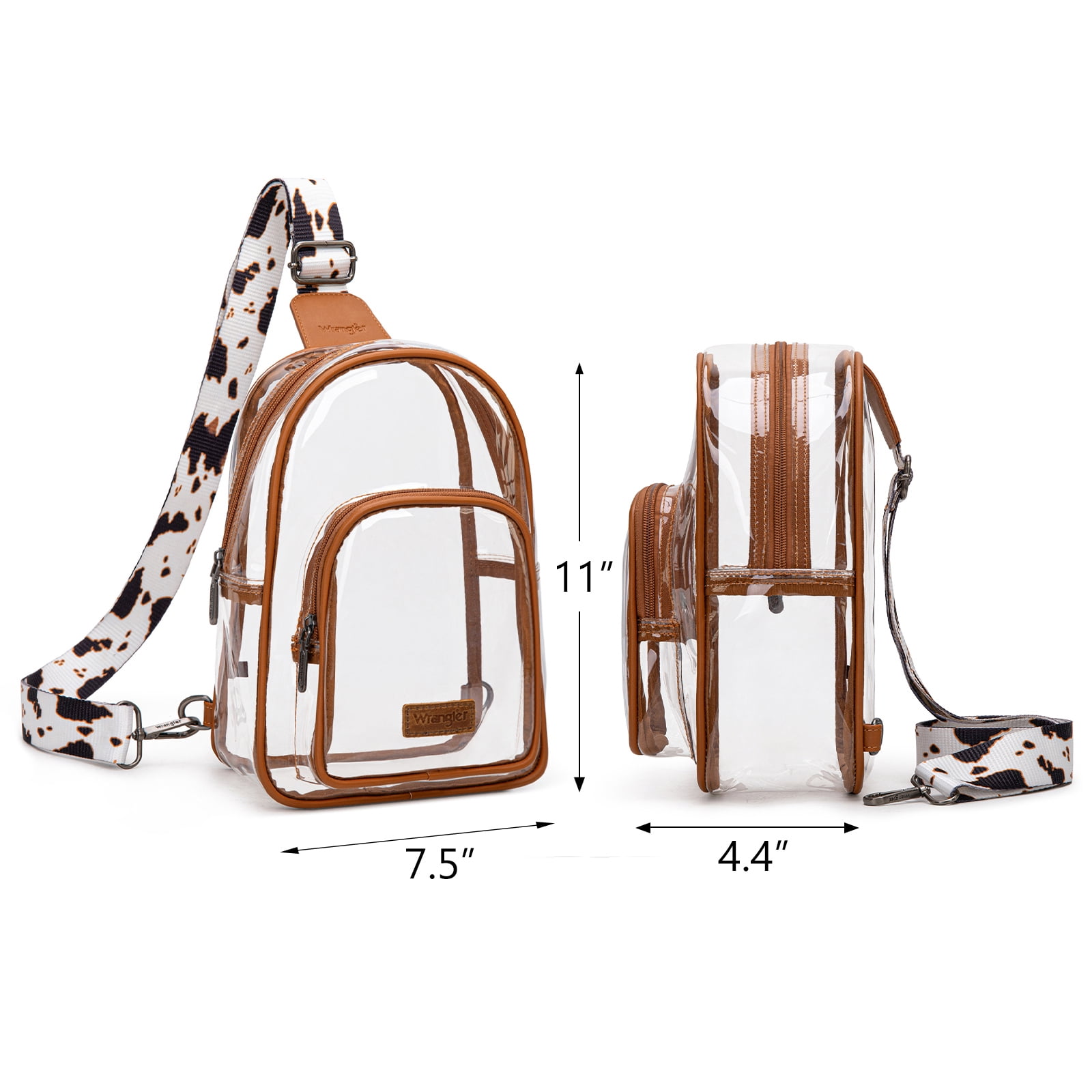 Wrangler Crossbody Clear Sling Bags for Women Stadium Approved Cross Body Purse for Sports Events Concerts