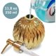 thumbnail image 5 of Ceramics Gold Soap Dispenser for Bathroom, Round Soap Dispenser with Delicate Embossed Rhombus Design, 5 of 5