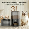 thumbnail image 5 of Rywell Automatic Cat Feeder with Water Dispenser, 2-in-1 Feeding Set with Feeding Schedule & Voice Recorder, Dual Power Supply, Auto Cat Food Dispenser for Cat, 5 of 8