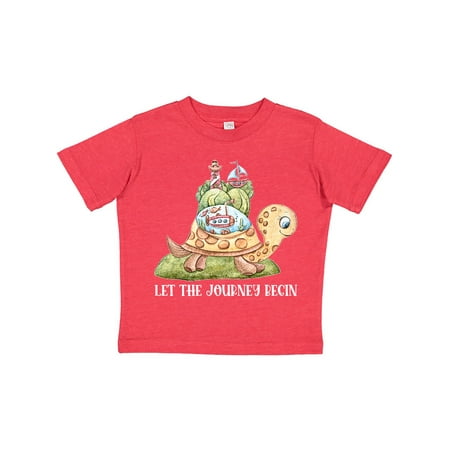 

Inktastic Let the Journey Begin Cute Watercolor Turtle Ocean Scene Gift Toddler Boy or Toddler Girl T-Shirt
