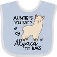 thumbnail image 3 of Inktastic Auntie's You Say Alpaca My Bags Boys or Girls Baby Bib, 3 of 4