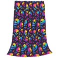 thumbnail image 2 of Pofeuu mushroom rainbow color Skull Print Ultra-Soft Micro Fleece Blanket,for Bed Or Sofa,All Season Throw Blankets Flannel Blanket-40"x30", 2 of 7