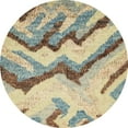 thumbnail image 1 of Ahgly Company Indoor Round Abstract Brown Gold Abstract Area Rugs, 7' Round, 1 of 6