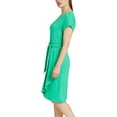 thumbnail image 2 of Chaps Women's Short Sleeves Crewneck Knit Dress Green 3X, 2 of 5