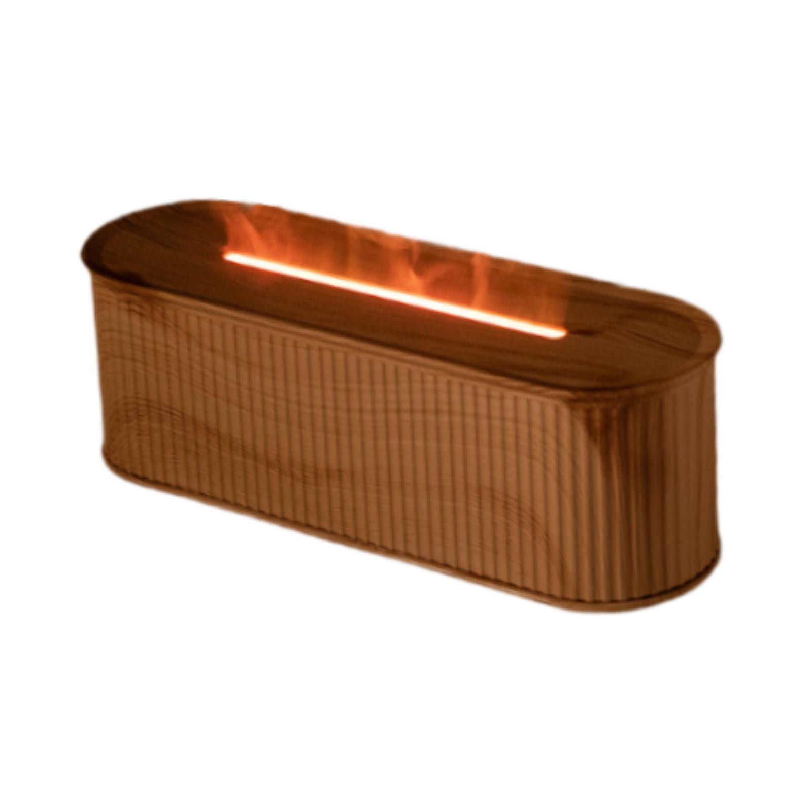 TISHITA 7 Colours Flame Essential Oil Humidifier Timing Function Portable for Bedroom Stylish Multifunctional Brown