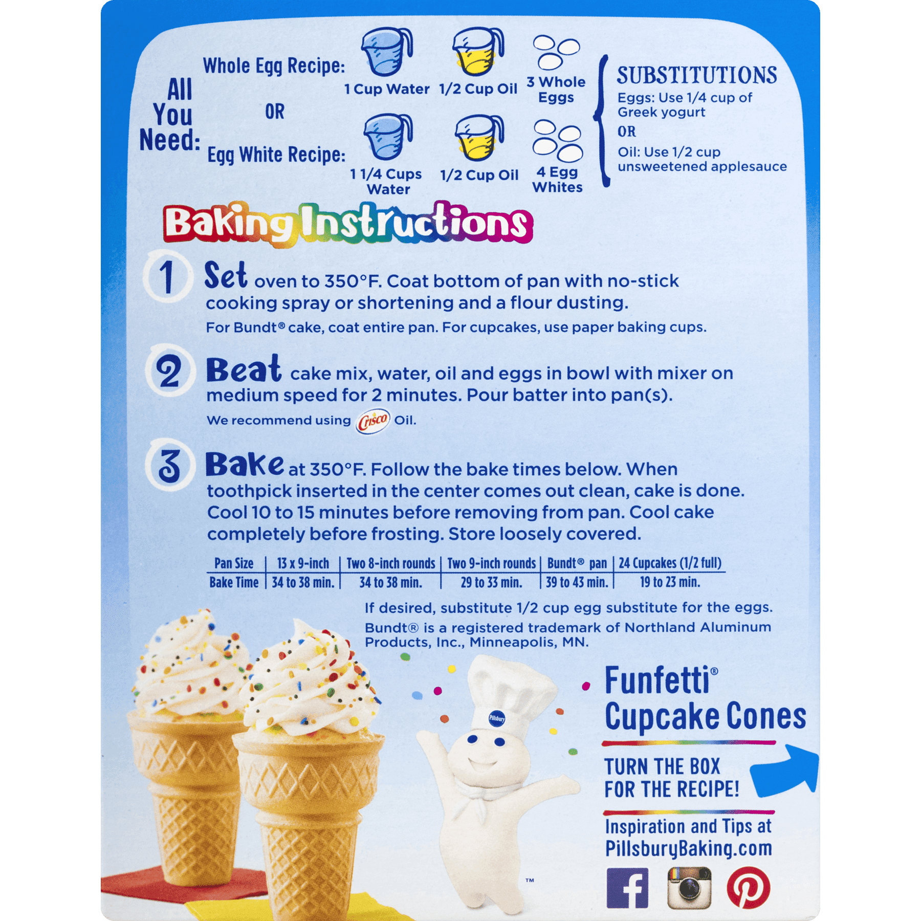 Pillsbury Cupcake Mix Ingredients