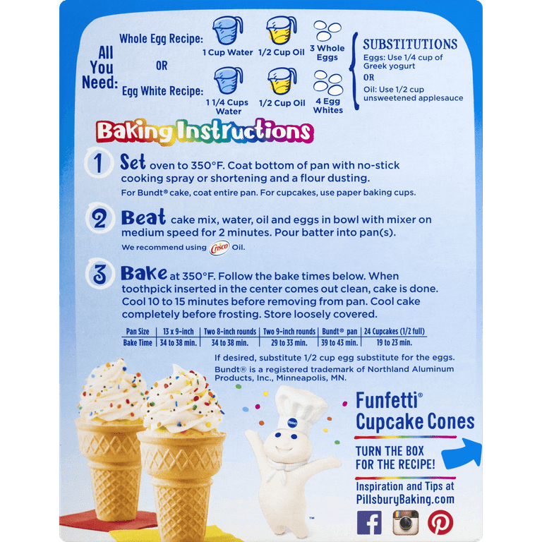 Pillsbury Funfetti Cake Mix with Candy Bits 15.25 oz Walmart