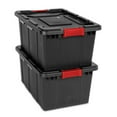 thumbnail image 4 of Sterilite Bac Industriel Robuste et Durable de 27 Gallons avec Loquets Rouges, Noir, 4 of 9