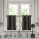 thumbnail image 1 of Cortinas opacas de 24 pulgadas para oscurecer la habitación, cocina, baño, cortas, gris oscuro, triple tejido, pequeñas cortinas de café, juego de tratamiento de media ventana, 2 paneles con ojales, 1 of 6