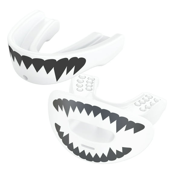 Shock Doctor Sport Lip Guard & Mouth Guard 2-Pack, White Fang, One Size Fits All