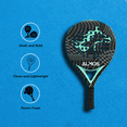 thumbnail image 4 of ALMOS Sports Padel Racket HAADI, Fiberglass Frame  -  Black Green, 4 of 5
