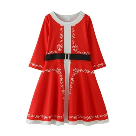 

Kids Dress Girls Elbow Sleeve Christmas Prints Party Dress Fashion Vintage Dress Toddler Girl plus Size Dresses Kids Casual Dresses Girls Pleated Dress for Kids Floral Toddler Dress 5de Dresses