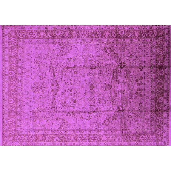 Ahgly Company Indoor Rectangle Oriental Purple Industrial Area Rugs, 8' x 10'