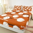 thumbnail image 4 of Feelyou Orange Volleyball Print Twin Sheet Sets for Kid, Cartoon Football Lover Twin Fitted Sheet, Eat Sleep Sport Flat Sheet, Breathable Home Decor, 3pcs, 4 of 8