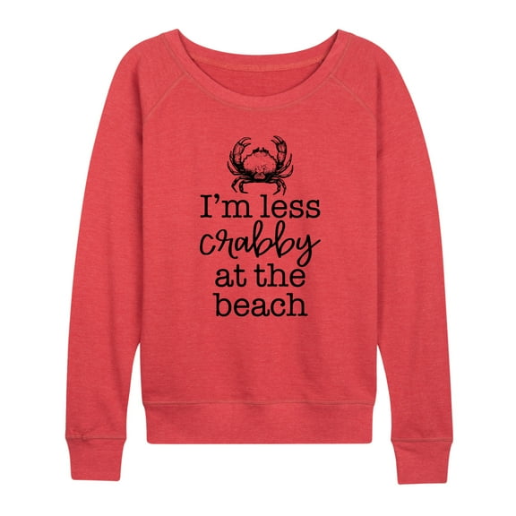 Instant Message - Less Crabby At The Beach - Women's Lightweight French Terry Pullover