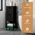 thumbnail image 3 of Sptwo Bathroom Storage Cabinet, Freestanding Wooden Side Storage Cabinet with 2 Adjustable Drawers, Space-Saving Floor Cabinet for Living Room Bathroom Bedroom Entryway (Black), 3 of 9