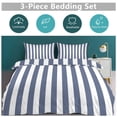 thumbnail image 5 of 3 Pcs Soft Bedding Set, Includes 1 Duvet Cover with Zipper And 2 Pillow Shams,Aesthetic Distant Blue And White Vertical King(102"×90"), 5 of 8
