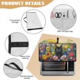 thumbnail image 6 of ZIATUBLES Black Cat Floral Print Decorative Toaster Oven Cover Appliance Protective Case with Top Handle Kitchen Use Stain Resistant Polyester Oven Dust Decor Accessories, 18.5" x 14.5" x 9", 6 of 8