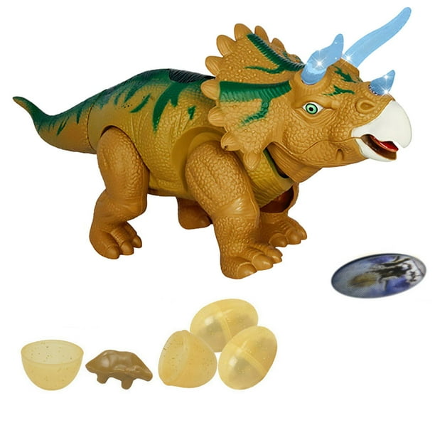 Electric Walking Dinosaur Toy Lay Eggs Projection Lights Roar Sounds