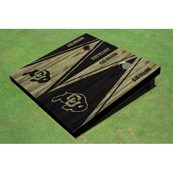 University of Colorado Alternating Wood Look Triangle Cornhole Boards